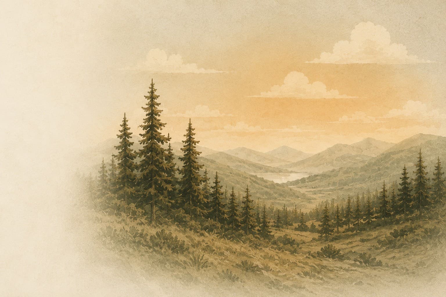 Painted forest landscape